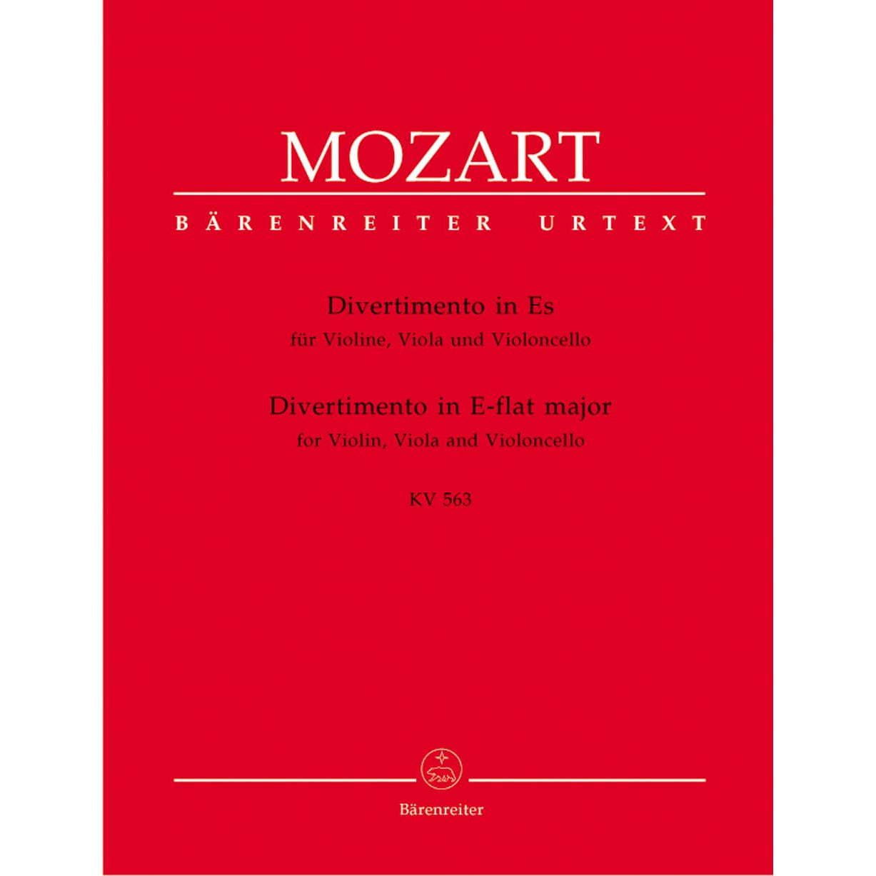 Mozart, WA - Divertimento in E-flat Major, K 563 - Violin, Viola, and Cello - edited by Dietrich Berke - Bärenreiter Verlag URTEXT