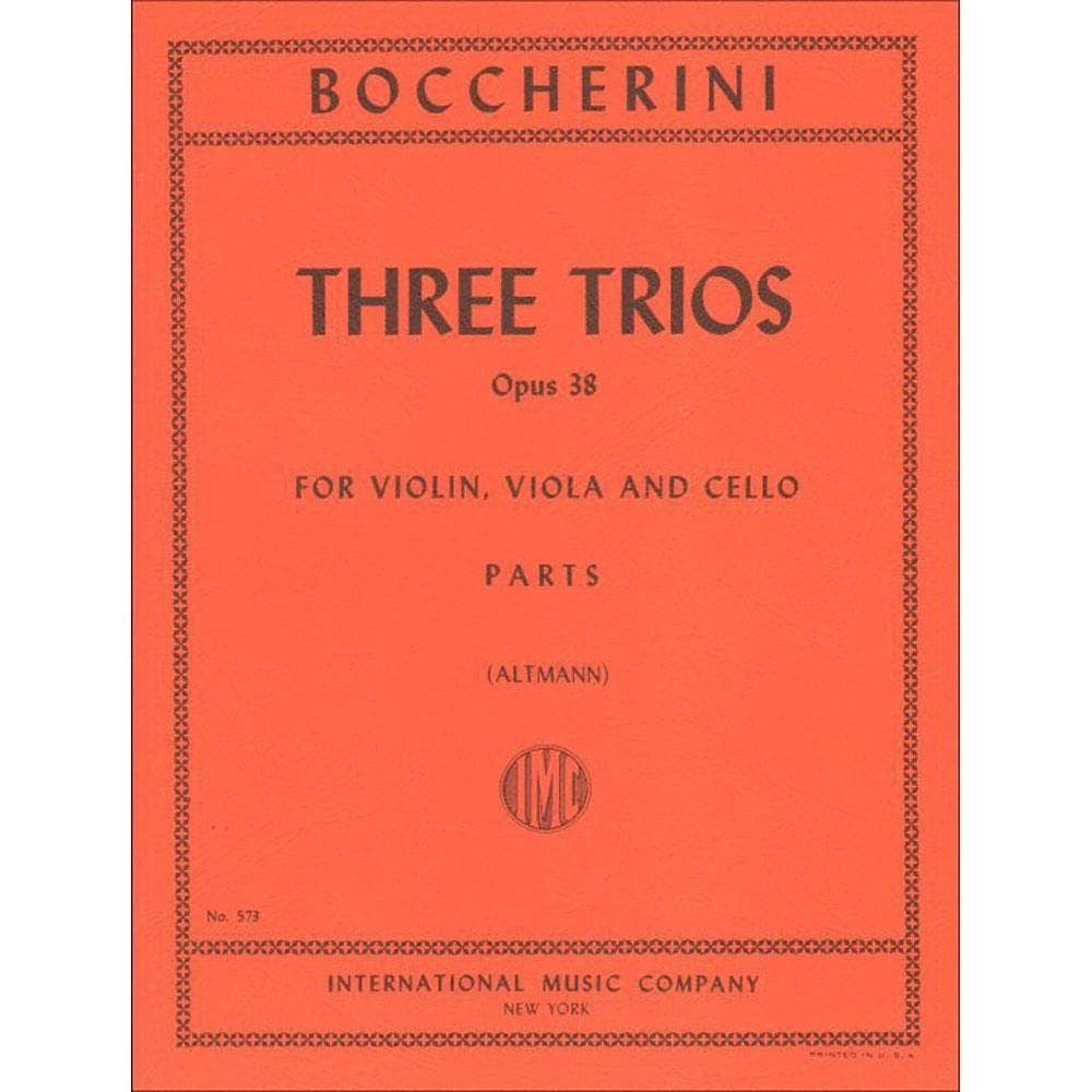 Boccherini, Luigi - 3 Trios Op 38 G 110 - 112 for Violin, Viola and Cello - Arranged by Altmann - International Edition