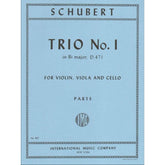 Schubert, Franz - Trio No 1 in B-flat Major, D 471 Published by International Music Company
