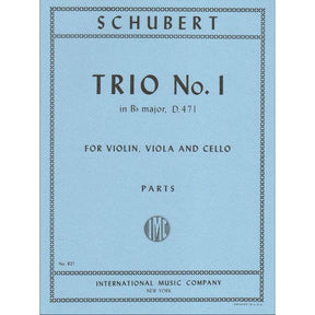 Schubert, Franz - Trio No 1 in B-flat Major, D 471 Published by International Music Company