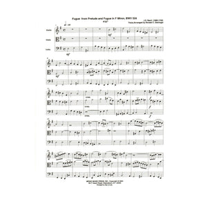 Bach, J.S. - Fugue from Prelude and Fugue (BWV 534) - for String Trio - arranged by Dishinger - Medici Music Press