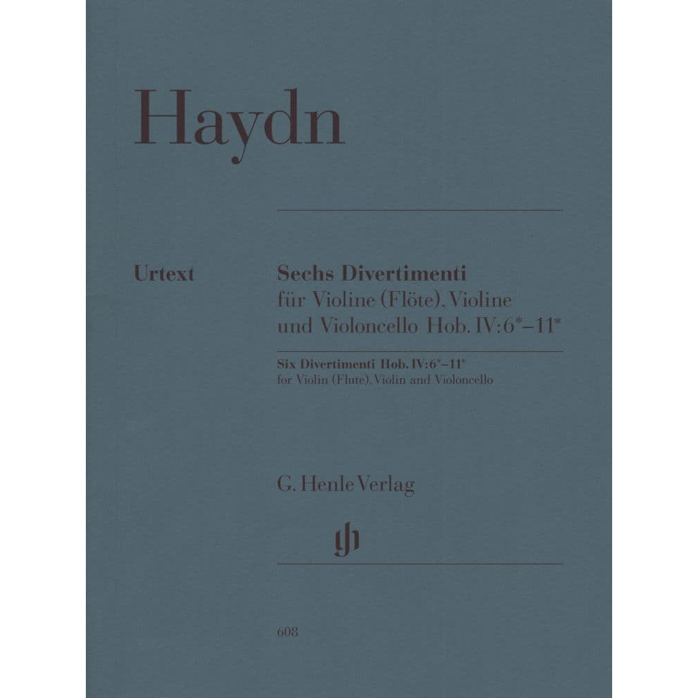 Haydn, Franz Joseph - Six Divertimenti, Hob VI:6-11 - Flute (or Violin), Violin, and Cello - G Henle Verlag URTEXT