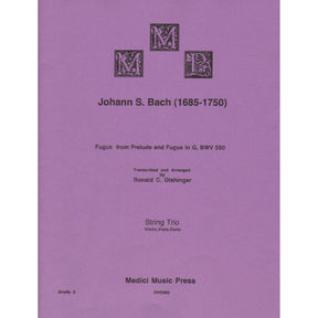 Bach, J.S. - Fugue from Prelude and Fugue in G (BWV 550) - for String Trio - arranged by Dishinger - Medici Music Press