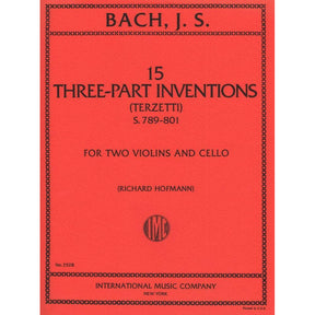 Bach, JS - 15 Three Part Inventions BWV 787801 for Two Violins and Cello - Arranged by Hofmann - International Edition
