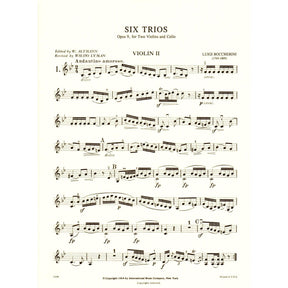 Boccherini, Luigi - 6 Trios Op 9 G 89-94 for Two Violins and Cello - Arranged by Altmann-Lyman - International Edition