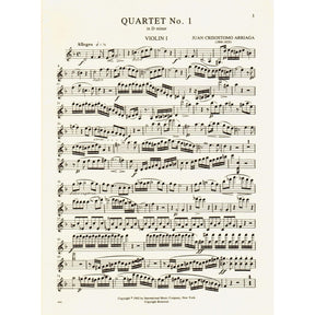 Arriaga, Juan Crisóstomo - Three Quartets - Parts for Two Violins, Viola and Cello - International Edition