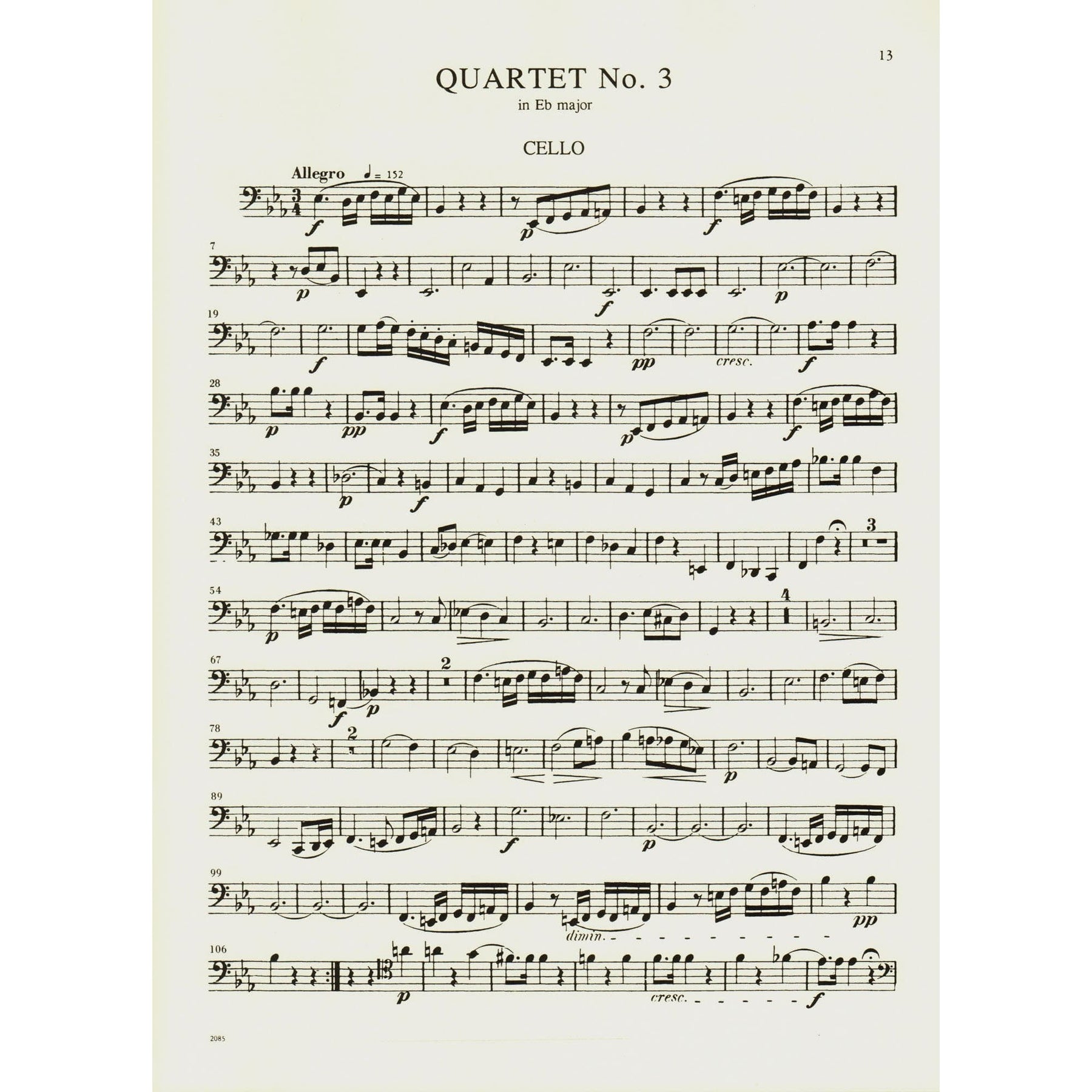 Arriaga, Juan Crisóstomo - Three Quartets - Parts for Two Violins, Viola and Cello - International Edition