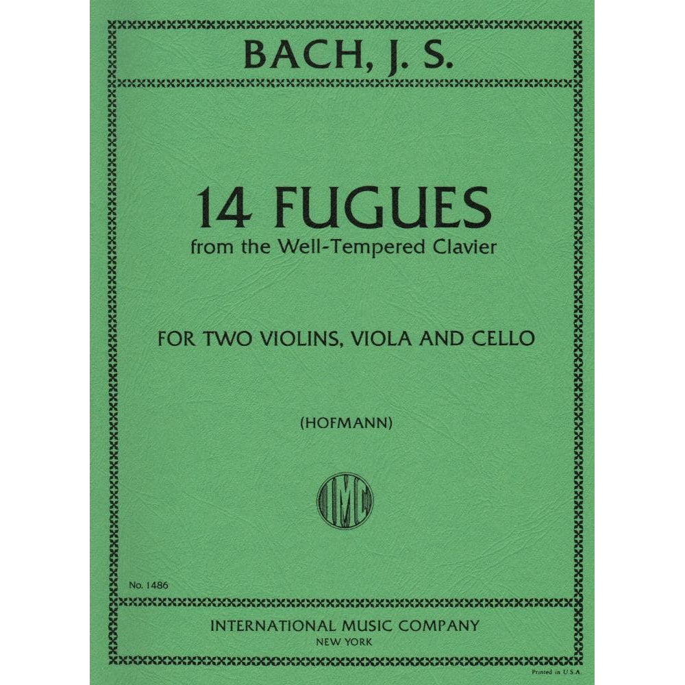 Bach, JS - 14 Fugues from Well-Tempered Clavier Volume 2 for Two Violins, Viola and Cello - Arranged by Hofmann - International Edition