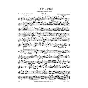 Bach, JS - 14 Fugues from Well-Tempered Clavier Volume 2 for Two Violins, Viola and Cello - Arranged by Hofmann - International Edition