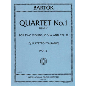 Bartók, Béla - First String Quartet in a minor, Op 7, Sz 52 - Set of Parts - edited by Paolo Borciani - International Music Company