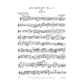 Bartók, Béla - First String Quartet in a minor, Op 7, Sz 52 - Set of Parts - edited by Paolo Borciani - International Music Company