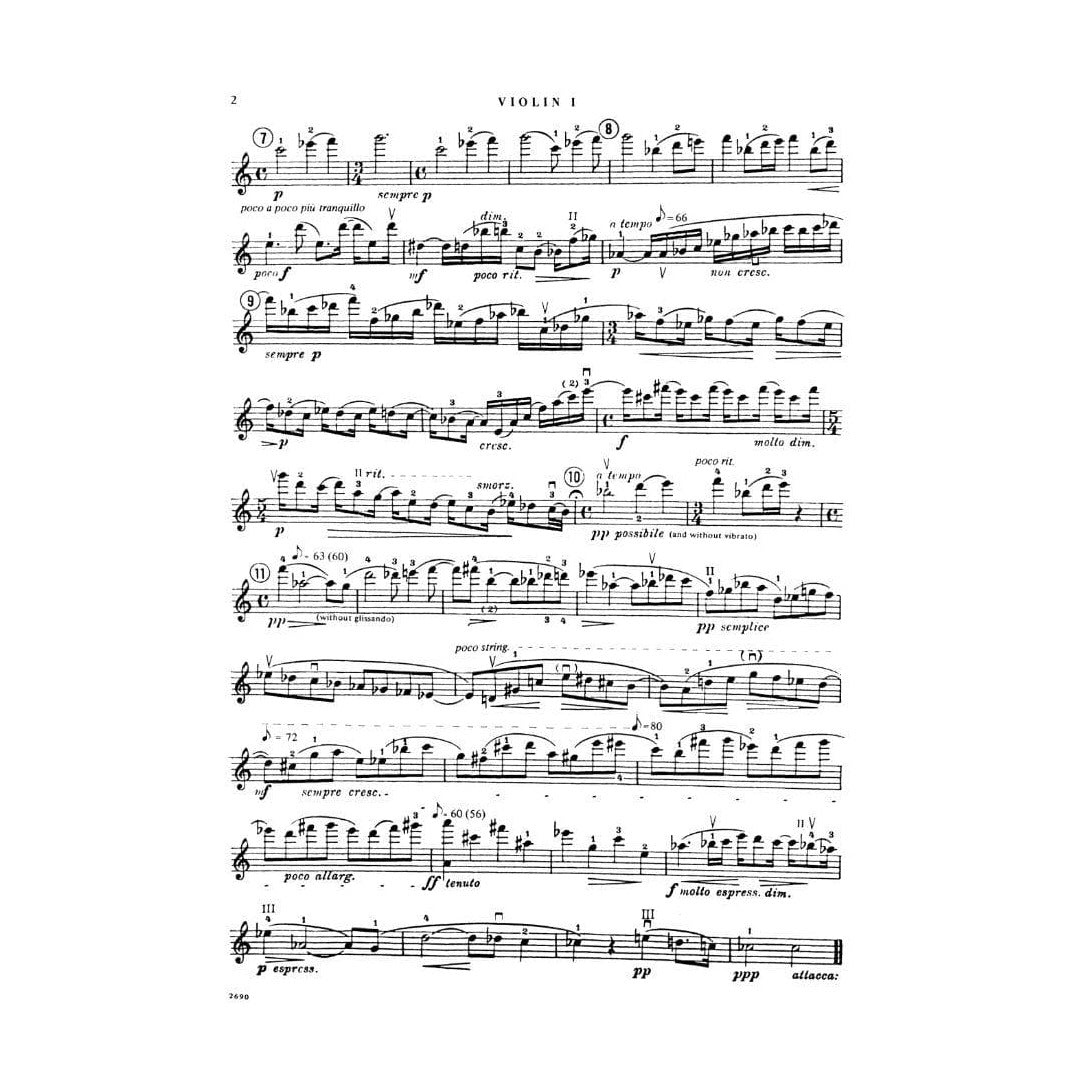 Bartók, Béla - First String Quartet in a minor, Op 7, Sz 52 - Set of Parts - edited by Paolo Borciani - International Music Company
