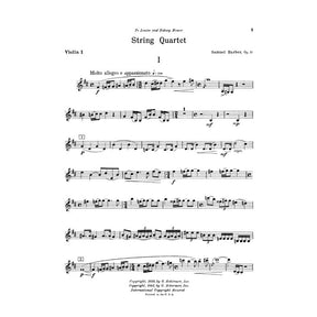 Barber, Samuel - String Quartet Op 11 Set of Parts for Two Violins, Viola and Cello - Schirmer Edition
