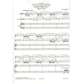 Lees, Benjamin - Piano Trio No. 2: "Silent Voices" - Violin, Cello, and Piano - Boosey & Hawkes Edition