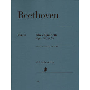 Beethoven, Ludwig - String Quartets Op 59, 74, 95 for Two Violins, Viola and Cello -  Henle Verlag URTEXT Edition