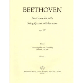 Beethoven, Ludwig van - String Quartet in E-flat major, op. 127 - Parts ONLY - edited by Jonathan Del Mar - Barenreiter URTEXT
