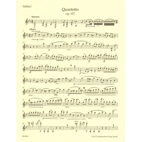 Beethoven, Ludwig van - String Quartet in E-flat major, op. 127 - Parts ONLY - edited by Jonathan Del Mar - Barenreiter URTEXT