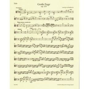 Beethoven, Ludwig - String Quartet "Grosse Fuge", Op 133 - Parts ONLY - edited by Jonathan Del Mar - Barenreiter URTEXT