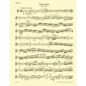 Beethoven, Ludwig - String Quartet in B-flat Major, Op 130 - Parts ONLY - edited by Jonathan Del Mar - Barenreiter URTEXT