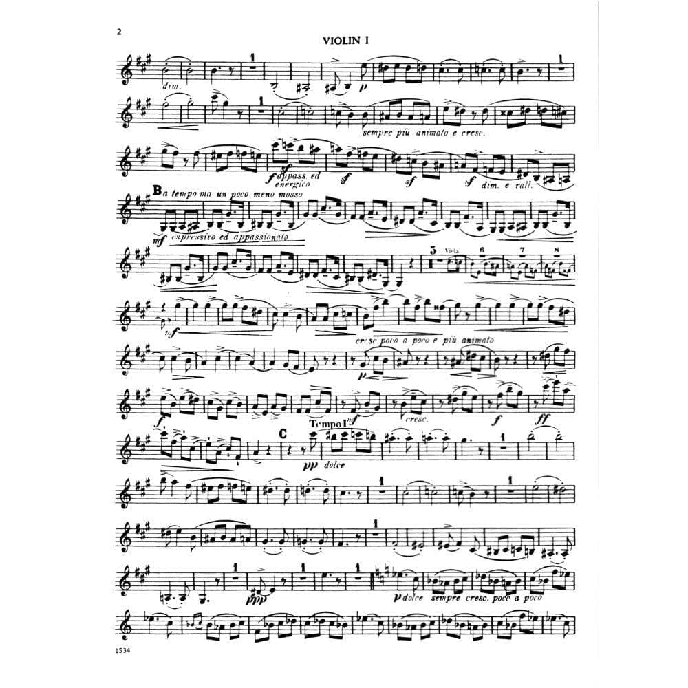 Borodin, Alexander - Quartet No 1 in A Major (1874-79) for Two Violins, Viola and Cello - International Edition