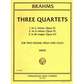 Brahms, Johannes - 3 Quartets Op 51 and 67 Parts for Two Violins, Viola and Cello - International Edition