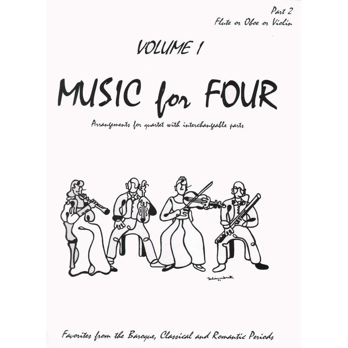 Music for Four, Volume 1 - Part 2 (Violin/Oboe/Flute) - arranged by Daniel Kelley - Last Resort Music