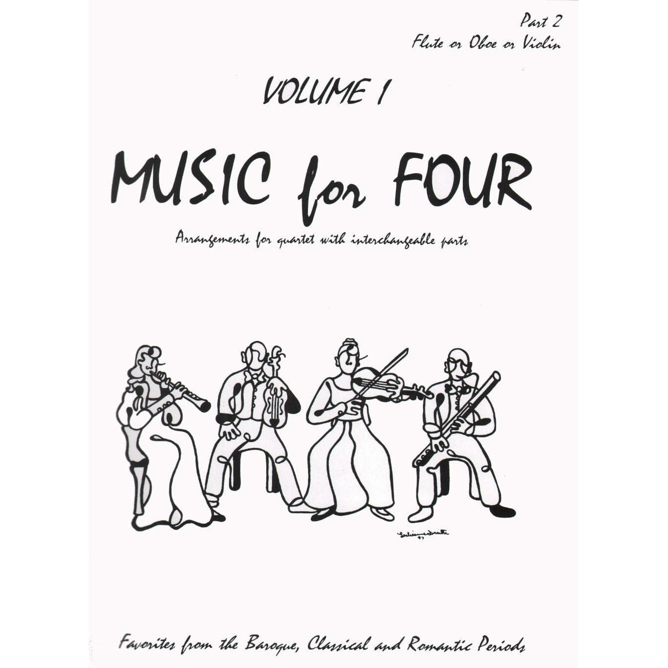 Music for Four, Volume 1 - Part 2 (Violin/Oboe/Flute) - arranged by Daniel Kelley - Last Resort Music