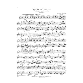 Dvorák, Antonín - String Quartet No 12 in F Major, Op 96 ("American") - Two Violins, Viola, and Cello - edited by the Paganini Quartet - International Music Co