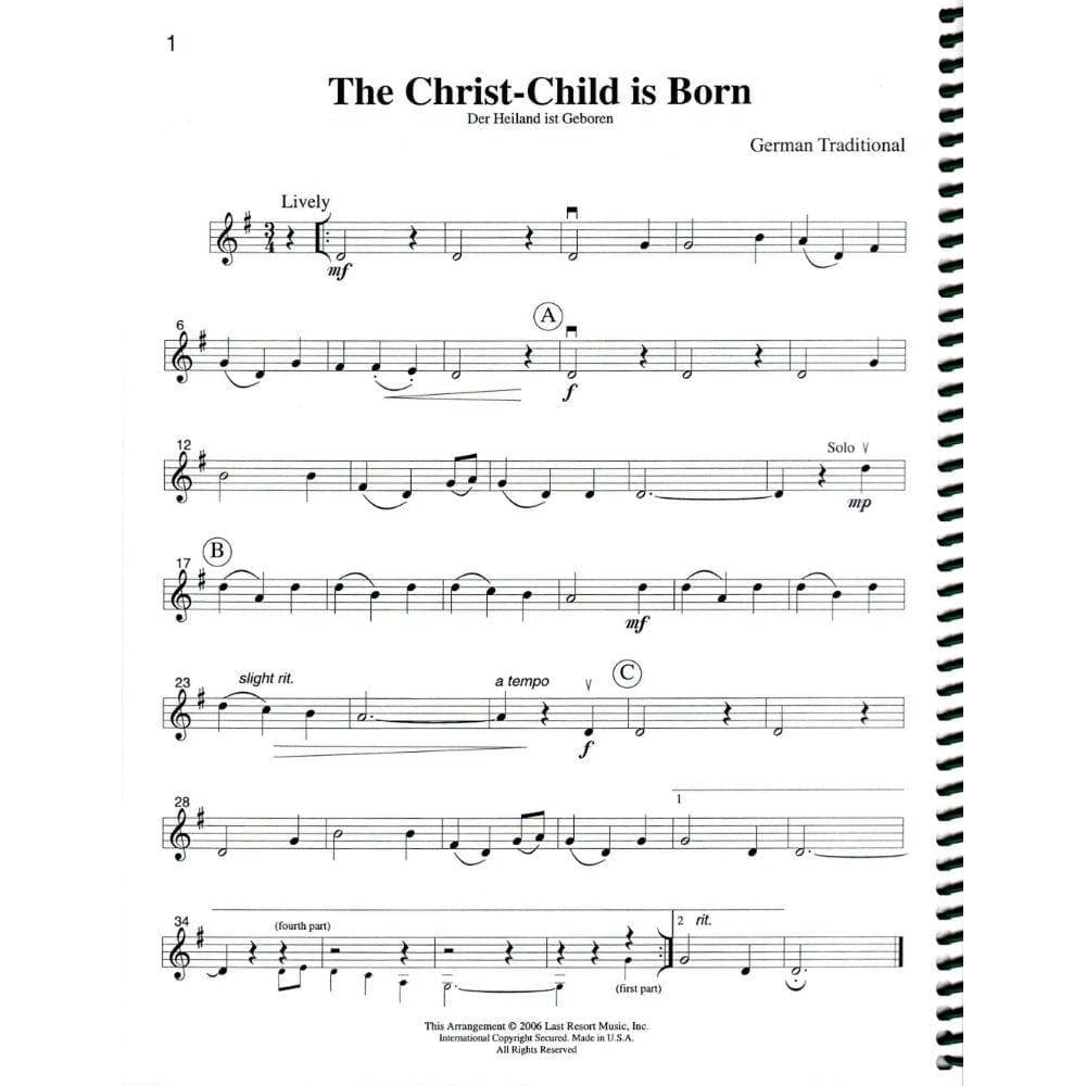 Intermediate Music for Four: Christmas - Part 2 (Violin/Oboe/Flute) - arranged by Daniel Kelley - Last Resort Music