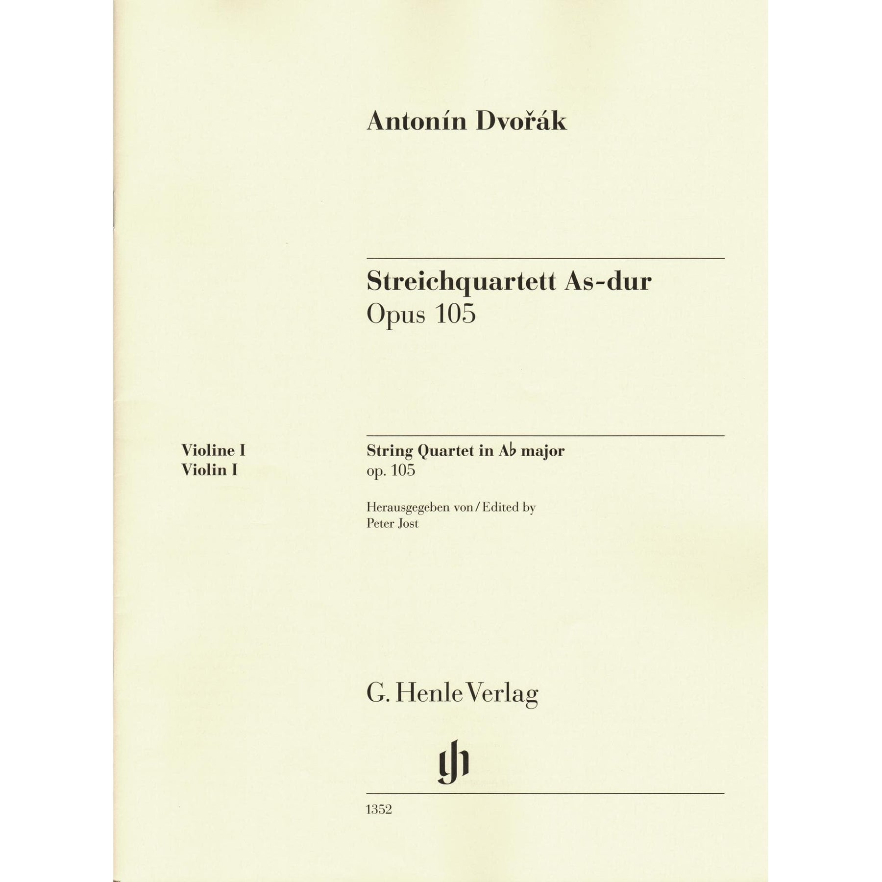 Dvorak, Antonin - String Quartet in A-flat major, op. 105 - for String Quartet - G. Henle Verlag URTEXT