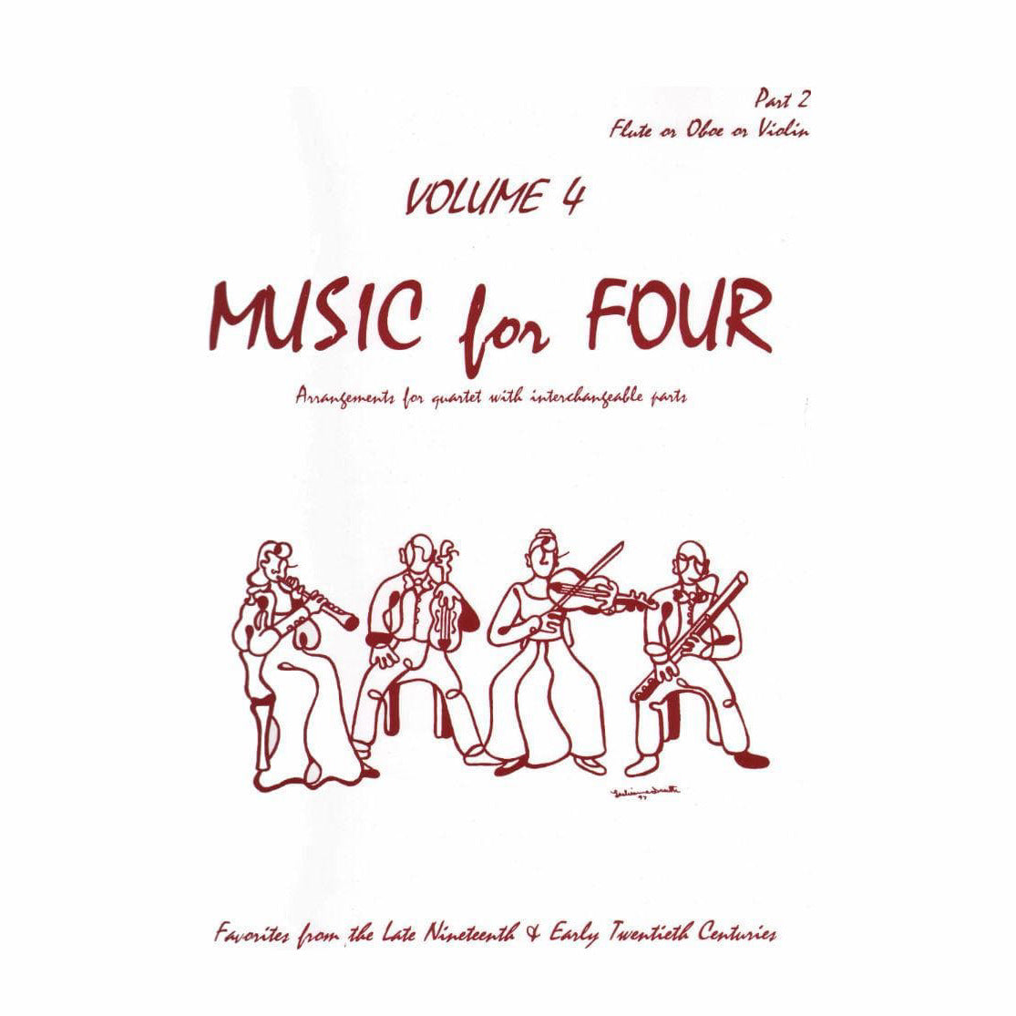 Music for Four, Volume 4 - Part 2 (Violin/Oboe/Flute) - arranged by Daniel Kelley - Last Resort Music