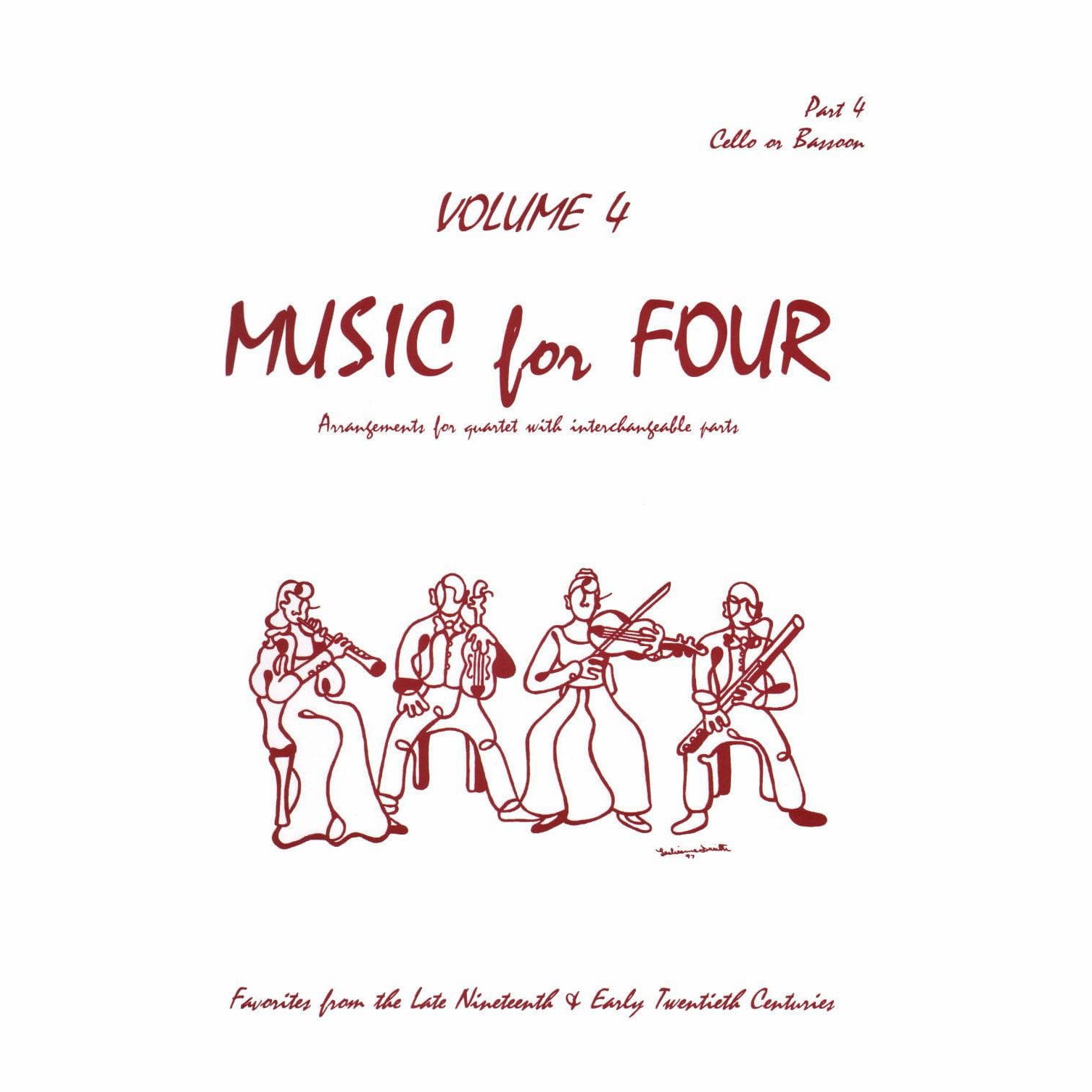 Music for Four, Volume 4 - Part 4 (Cello/Bassoon) - arranged by Daniel Kelley - Last Resort Music