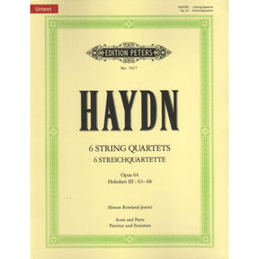 Haydn, Franz Joseph - 6 String Quartets, Op 64 - Score and Parts - edited by Simon Rowland-Jones - Edition Peters URTEXT