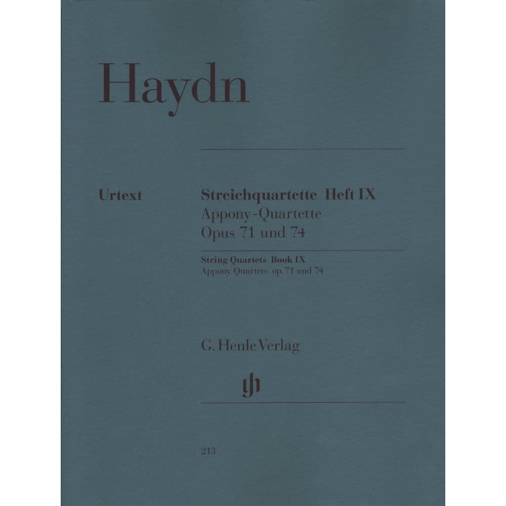 Haydn, Franz Joseph - String Quartets, Volume 9: Op 71 and 74 - edited by Isidor Saslav and Georg Feder - G Henle Verlag URTEXT