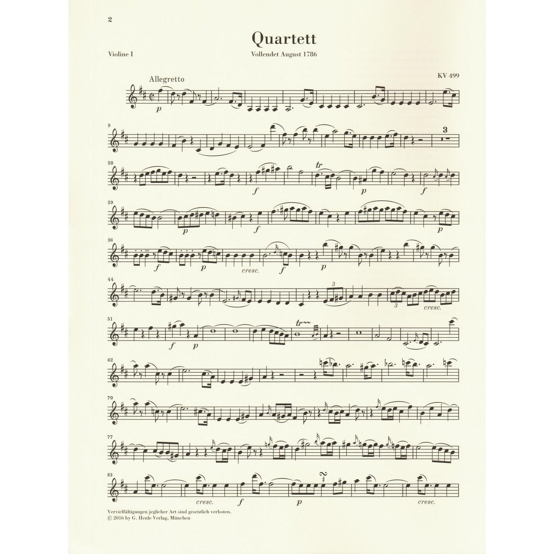 Mozart, W.A. - String Quartets, Volume IV: The Hoffmeister and Prussian Quartets - for String Quartet - G. Henle Verlag URTEXT