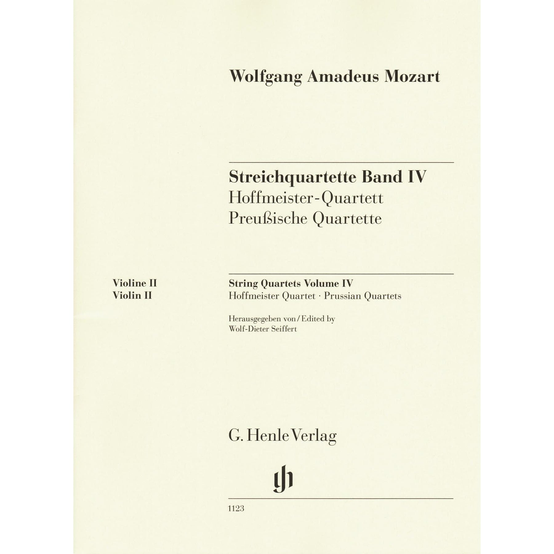 Mozart, W.A. - String Quartets, Volume IV: The Hoffmeister and Prussian Quartets - for String Quartet - G. Henle Verlag URTEXT