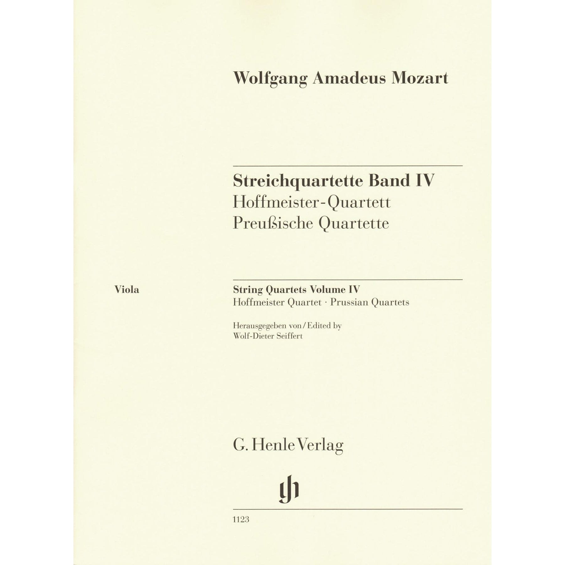 Mozart, W.A. - String Quartets, Volume IV: The Hoffmeister and Prussian Quartets - for String Quartet - G. Henle Verlag URTEXT