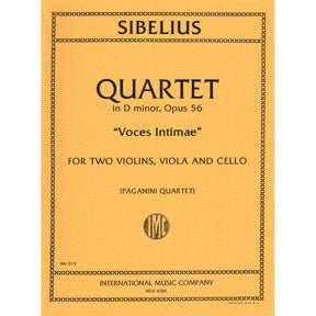 Sibelius, Jean - Quartet in d minor Voces Intimae Op 56 Published by International Music Company