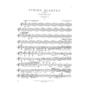 Smetana, Bed?ich - Quartet No 1 in e minor From My Life Published by International Music Company