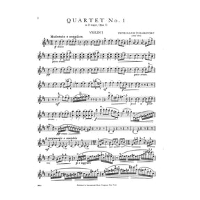 Tchaikovsky, Pyotr Ilyich - Quartet No 1 in D Major Op 11 Published by International Music Company