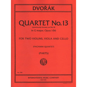 Dvorák, Antonín - Quartet No 13 in G Major, Op 106 - Two Violins, Viola, and Cello - edited by the Paganini Quartet - International Edition