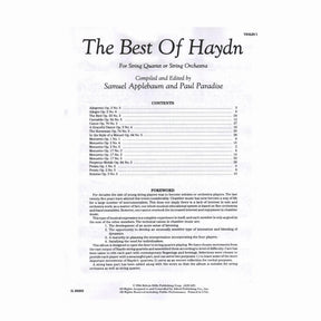 Haydn, Franz Joseph - The Best of Haydn - for String Quartet or Orchestra - Violin 1 part - edited by Samuel Applebaum and Paul Paradise - Belwin-Mills Publishing