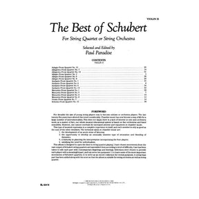 Schubert, Franz - The Best of Schubert - for String Quartet or String Orchestra - Violin 2 part - edited by Paul Paradise - Belwin-Mills Publishing