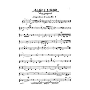 Schubert, Franz - The Best of Schubert - for String Quartet or String Orchestra - Violin 2 part - edited by Paul Paradise - Belwin-Mills Publishing