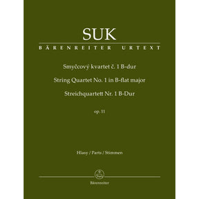 Suk, Josef - String Quartet No 1 in B-Flat Major, Op 11 - edited by Zdenek Nouza - Bärenreiter