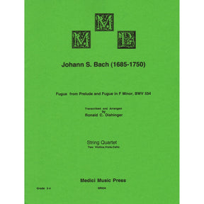 Bach, J.S. - Fugue from Prelude and Fugue (BWV 534) - for String Quartet - arranged by Dishinger - Medici Music Press