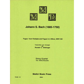 Bach, J.S. - Fugue from Fantasy and Fugue in A Minor (BWV 561) - for String Quartet - arranged by Dishinger - Medici Music Press