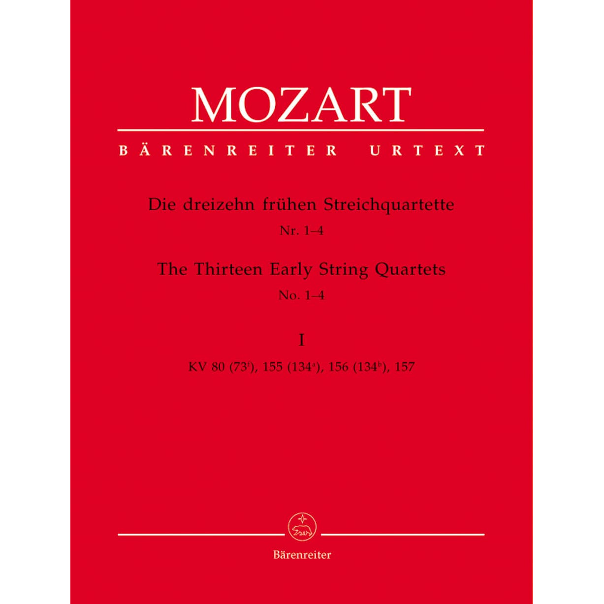 Mozart, WA - 13 Early String Quartets, Volume 1: Nos 1-4 (K 80, 155-157) - Two Violins, Viola, and Cello - Bärenreiter Verlag URTEXT