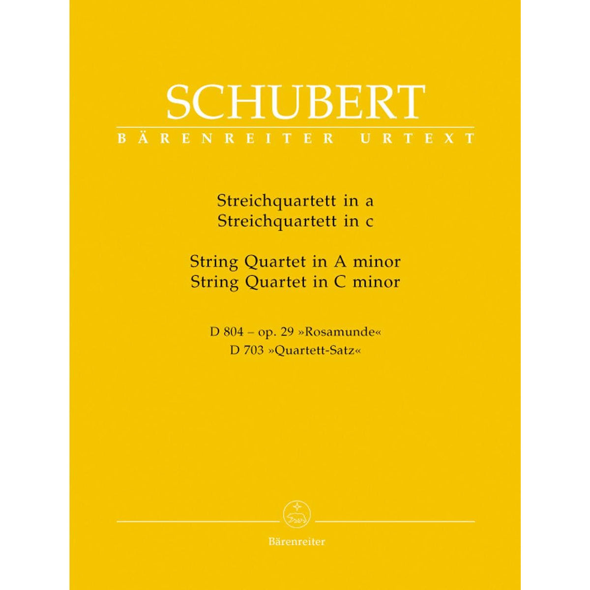 Schubert, Franz - Quartets in a minor and c minor URTEXT Published by Barenreiter Verlag