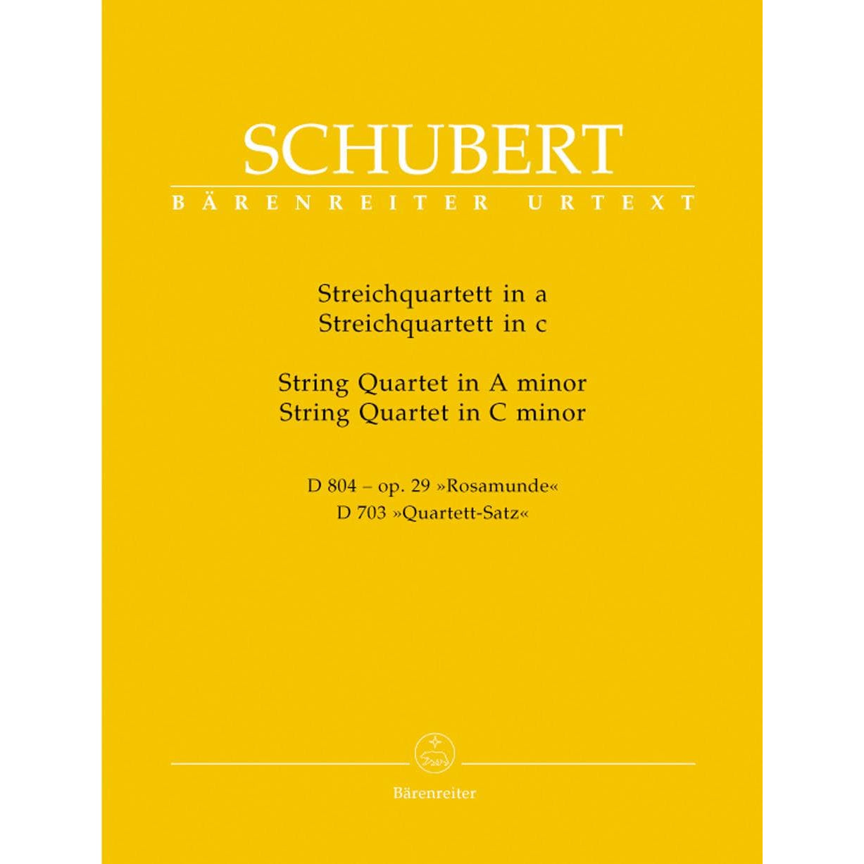 Schubert, Franz - Quartets in a minor and c minor URTEXT Published by Barenreiter Verlag
